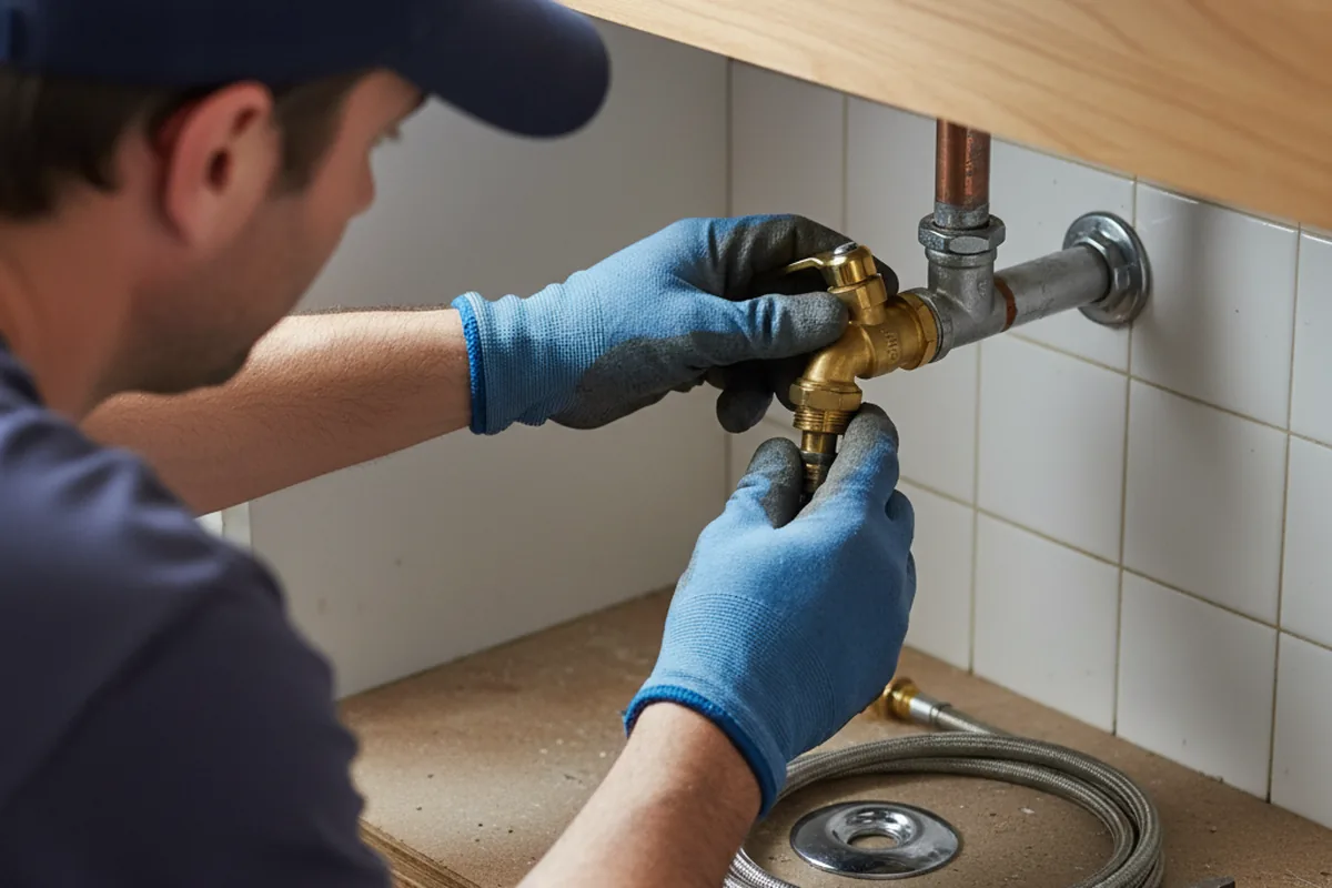 Shutoff valve and fitting work during Faucet and Fixture Repair in Oneida
